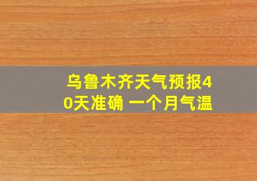 乌鲁木齐天气预报40天准确 一个月气温